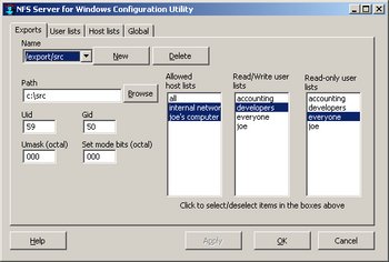 allegro NFS server for windows