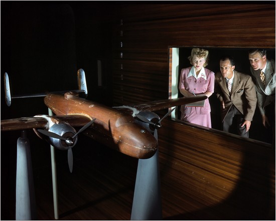 B-25 model in a wind tunnel B-25 model in a wind tunnel