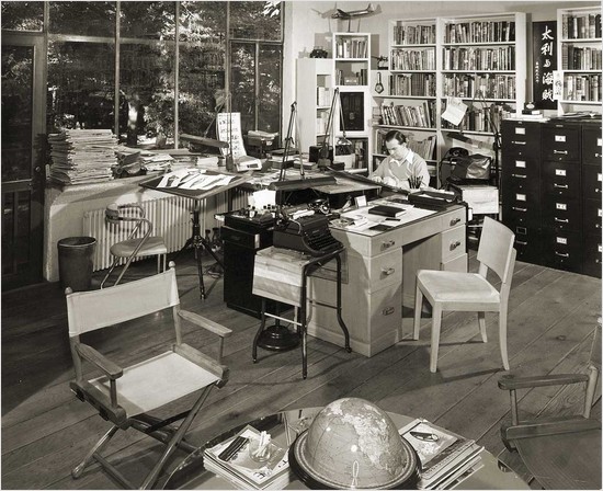 milton caniff's studio, ca. 1947