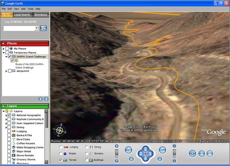 2005 grand challenge course in google earth