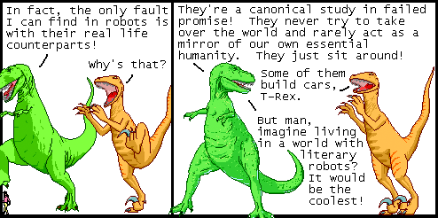 it's about talking dinosaurs
