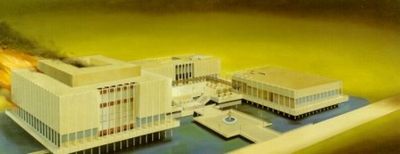 The Los Angeles County Museum on Fire, (1965-1968), Oil on canvas, Ed Ruscha The Los Angeles County Museum on Fire, (1965-1968), Oil on canvas, Ed Ruscha
