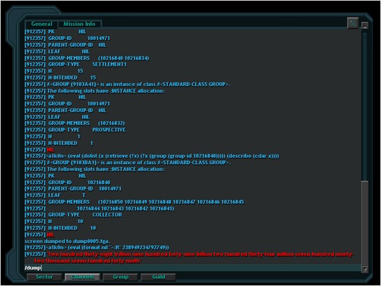 Lisp in the Vendetta Online console
