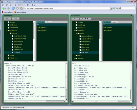 vistascript smalltalk screenshot